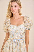 Load image into Gallery viewer, SPRING 2026 Yellow/Blue Floral Midi Dress
