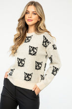 Load image into Gallery viewer, NEWEST ARRIVAL THML Cat Print Knit Sweater
