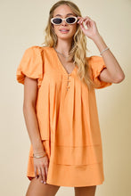 Load image into Gallery viewer, NEWEST ARRIVAL Apricot Orange Bubble Sleeve Mini Dress
