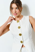 Load image into Gallery viewer, NEWEST ARRIVAL White Gold Button Front vest
