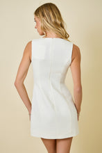 Load image into Gallery viewer, NEWEST ARRIVAL Off White Wavy Cut Out Tweed Dress
