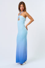 Load image into Gallery viewer, FINAL SALE Blue Ombre Halter Maxi Dress
