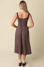 Load image into Gallery viewer, NEWEST ARRIVAL Brown Plaid Plaid Midi Dress
