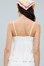 Load image into Gallery viewer, NEWEST ARRIVAL White Eyelet Cami Top
