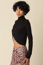 Load image into Gallery viewer, NEWEST ARRIVAL Black Front Split Long Sleeve Turtleneck
