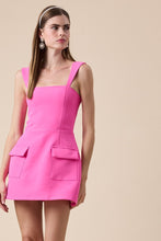Load image into Gallery viewer, NEWEST ARRIVAL *PREORDER 4/11* Pink Square Neck Mini Dress
