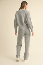 Load image into Gallery viewer, NEWEST ARRIVAL Heather Gray Knit Cardigan Lounge Set
