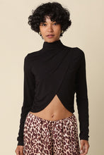 Load image into Gallery viewer, NEWEST ARRIVAL Black Front Split Long Sleeve Turtleneck
