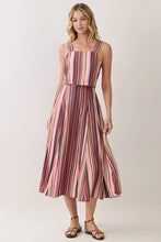 Load image into Gallery viewer, NEWEST ARRIVAL Mauve Colors of Fall Striped Midi Skirt Set
