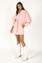 Load image into Gallery viewer, NEWEST ARRIVAL Soft Pink Extra Puff Sleeve Button Front Dress
