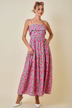 Load image into Gallery viewer, NEWEST ARRIVAL Pink/Purple Floral Bust Overlay Maxi Dress
