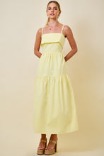 Load image into Gallery viewer, NEWEST ARRIVAL Lemon Yellow Overlay Bust Midi Dress
