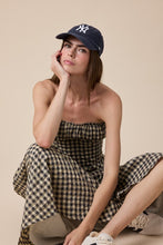 Load image into Gallery viewer, NEWEST ARRIVAL Natural Checker Gingham Strapless Maxi Dress
