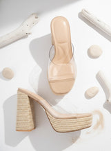 Load image into Gallery viewer, NEWEST ARRIVAL *RESTOCKED* Clear Espadrille Platform Block Heels
