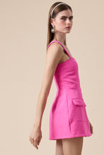 Load image into Gallery viewer, NEWEST ARRIVAL *PREORDER 4/11* Pink Square Neck Mini Dress
