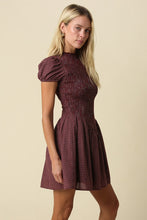 Load image into Gallery viewer, NEWEST ARRIVAL Burgundy Gingham Smocked Dress
