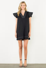 Load image into Gallery viewer, NEWEST ARRIVAL THML Black Flutter Sleeve Dress
