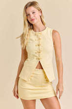 Load image into Gallery viewer, NEWEST ARRIVAL Yellow Bow Vest Skort Set
