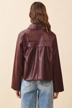 Load image into Gallery viewer, NEWEST ARRIVAL Burgundy Pleather Jacket
