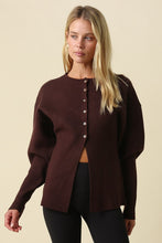 Load image into Gallery viewer, NEWEST ARRIVAL Beige Open Button Front Peplum Cardigan

