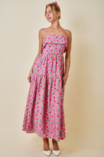 Load image into Gallery viewer, NEWEST ARRIVAL Pink/Purple Floral Bust Overlay Maxi Dress
