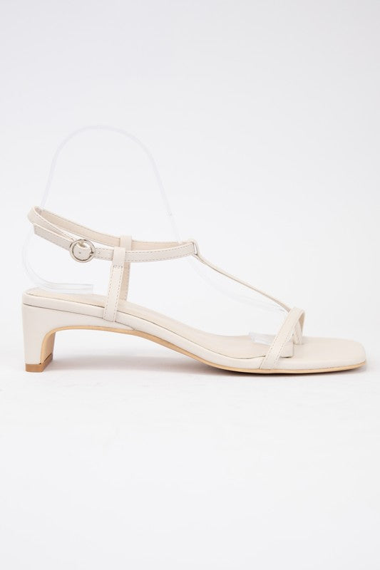 FINAL SALE Cream Skinny Thong Modern Sandal