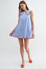 Load image into Gallery viewer, NEWEST ARRIVAL Blue/White Striped Peter Pan Collar Shift Dress
