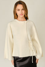 Load image into Gallery viewer, NEWEST ARRIVAL Cream Cozy Waist Tie Cardigan
