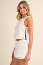 Load image into Gallery viewer, NEWEST ARRIVAL White Eyelet Mini Skort Set
