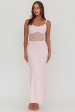 Load image into Gallery viewer, NEWEST ARRIVAL Pink Fitted Sheer Bodice Maxi Dress

