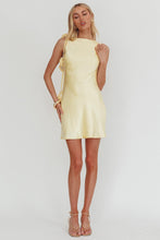 Load image into Gallery viewer, NEWEST ARRIVAL Yellow Satin Applique Strap Mini Dress
