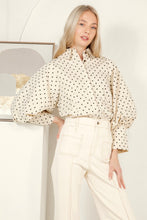 Load image into Gallery viewer, NEWEST ARRIVAL Off White/Black Polka Dot Blouse
