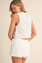 Load image into Gallery viewer, NEWEST ARRIVAL White Eyelet Mini Skort Set
