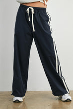 Load image into Gallery viewer, NEWEST ARRIVAL Navy/White Striped Drawstring Cuffed Jogger Pants
