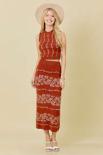 Load image into Gallery viewer, FINAL SALE Rust Sweater Knit Midi Skirt Set
