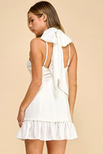 Load image into Gallery viewer, NEWEST ARRIVAL White Neck Tie Mini Dress
