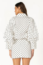 Load image into Gallery viewer, NEWEST ARRIVAL White/Black Polka Dot Puff Sleeve Mini Skort Set
