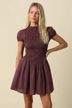 Load image into Gallery viewer, NEWEST ARRIVAL Burgundy Gingham Smocked Dress
