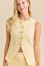 Load image into Gallery viewer, NEWEST ARRIVAL Yellow Bow Vest Skort Set
