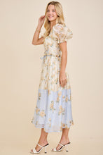 Load image into Gallery viewer, SPRING 2026 Yellow/Blue Floral Midi Dress
