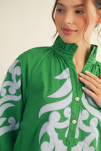 Load image into Gallery viewer, LAST ONE Green/Blue Floral Applique Shift Dress
