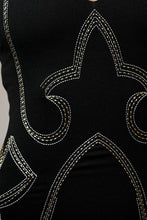 Load image into Gallery viewer, NEWEST ARRIVAL Black Western Stitched Bodysuit
