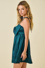 Load image into Gallery viewer, NEWEST ARRIVAL Hunter Green Bow Mini Dress

