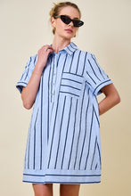 Load image into Gallery viewer, NEWEST ARRIVAL Blue/Navy Striped Shirt Dress
