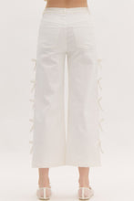 Load image into Gallery viewer, NEWEST ARRIVAL White Bow Tie Crop Denim Jeans
