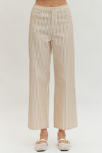 Load image into Gallery viewer, LAST PAIR Tan Striped Wide Leg Jeans
