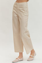 Load image into Gallery viewer, LAST PAIR Tan Striped Wide Leg Jeans
