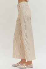 Load image into Gallery viewer, LAST PAIR Tan Striped Wide Leg Jeans

