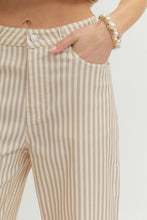 Load image into Gallery viewer, LAST PAIR Tan Striped Wide Leg Jeans
