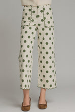 Load image into Gallery viewer, NEWEST ARRIVAL Ecru Olive Polka Dot Pants
